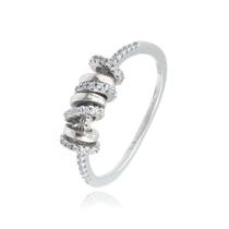 Anel de Prata Argolas com Zircônia cravejado mod 950216 Anel de Prata Argolas com Zircônia cravejado mod 950216