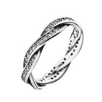 Anel de Prata Brilho Entrelaçado