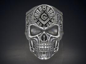 Anel de Prata Caveira - Skull - Em Prata 925 - Celtic Joias Masculinas