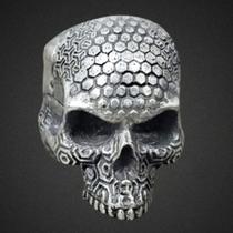 Anel de Prata Caveira - Skull Texture - Em Prata 925 maciça - Celtic Joias Masculinas