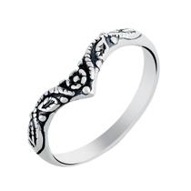 Anel de Prata Chevron Beleza Real