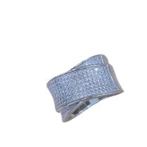 Anel De Prata Com Banho De Rodio E Microzircônias - Aro 17 Anel De Prata Com Banho De Rodio E Microzircônias - Aro 17