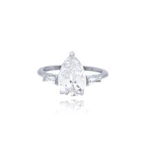 Anel de Prata com Cristal gota cravejado mod 949492 Anel de Prata com Cristal gota cravejado mod 949492