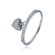Anel de Prata Coração com Zircônia mod 102145 Anel de Prata Coração com Zircônia mod 102145