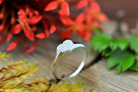 Anel de Prata Coração Zirconia