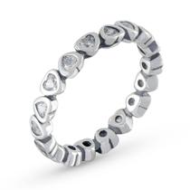 Anel de Prata Corações Invertidos Brilhante Anel de Prata Corações Invertidos Brilhante