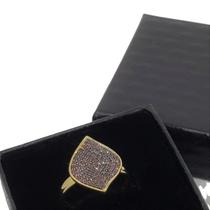 Anel De Prata Cravejado De Zirconias Em Banho De Ouro 18k 1271 Anel De Prata Cravejado De Zirconias Em Banho De Ouro 18k 1271