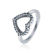 Anel de Prata envelhecido Coração com Zircônia mod 948041 Anel de Prata envelhecido Coração com Zircônia mod 948041