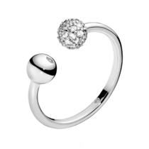 Anel de Prata Esferas Brilhantes