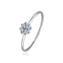 Anel de Prata flor trevo com Zircônia mod 102057 Anel de Prata flor trevo com Zircônia mod 102057
