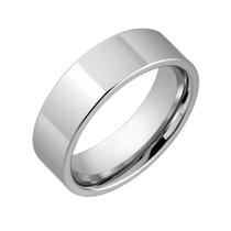 Anel de Prata Namoro Casal Presente 6mm Tungstênio Namorados Reta Luxo