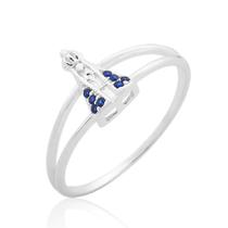 Anel de Prata Nossa Senhora Aparecida Safiras