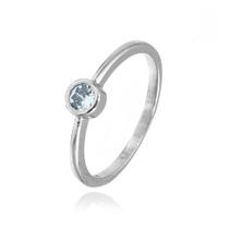 Anel de Prata Solitário com Zircônia mod 949485 Anel de Prata Solitário com Zircônia mod 949485
