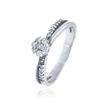 Anel de Prata solitário envelhecido com Zircônia mod 101087 Anel de Prata solitário envelhecido com Zircônia mod 101087