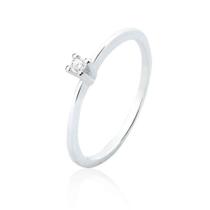 Anel de Prata Solitário Zircônia