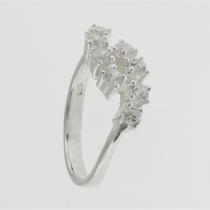 Anel de Prata Wave Zircônias Brancas 3.0mm Anel de Prata Wave Zircônias Brancas 3.0mm