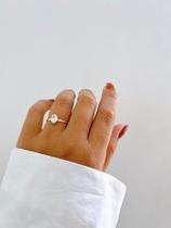 Anel de prata zircônia oval