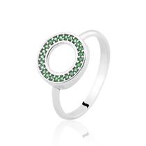 Anel de Prata Zircônia Redondo Verde Life Anel de Prata Zircônia Redondo Verde Life