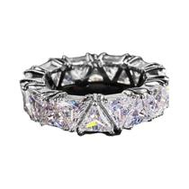 Anel De Promessa Triangular De CZ Para Mulheres, Luxuoso E Moderno, Aliança De Casamento, Joia Para Anel De Promessa Triangular De CZ Para Mulheres, Luxuoso E Moderno, Aliança De Casamento, Joia Para