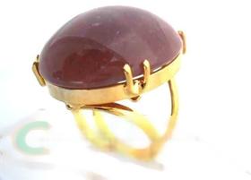 Anel de Quartzo Goiaba Cabochão Oval - 03 Peças - Ajustável Anel de Quartzo Goiaba Cabochão Oval - 03 Peças - Ajustável