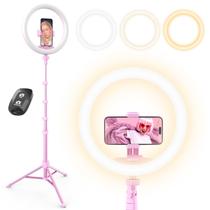 Anel de Selfie com Luz UbeeSize 12" e Tripé 62" - Rosa