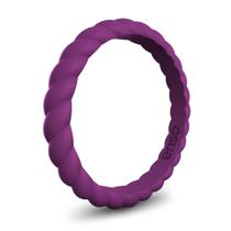 Anel de Silicone Trançado Empilhável Enso Rings - Ameixa - 9