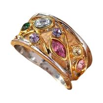 Anel De Terapia Magnética De Cristal De Quartzo Arco-Íris Para Mulheres Para Perda De Peso E