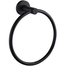 Anel de toalha APluSee Black Matte Black montado na parede em aço inoxidável Anel de toalha APluSee Black Matte Black montado na parede em aço inoxidável