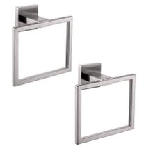 Anel de toalha de banho KOKOSIRI em aço inoxidável, aço escovado, 2PC