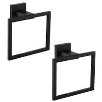 Anel de toalha KOKOSIRI B3004BK-P2 em aço inoxidável preto fosco x2