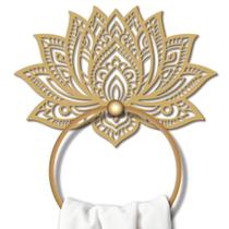 Anel de toalha MAYJOYDIY Lotus Flower Metal montado na parede