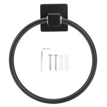 Anel de toalha TOPINCN Simple Durable Montado na Parede Preto