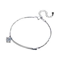 Anel De Tornozeleira Feminino Em Prata S925 Com Moissanite Em Forma De Meia Lua, Luxo Leve Para Uso