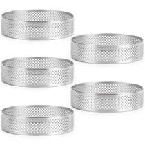 Anel de torta FANGSUN antiaderente de aço inoxidável de 8 cm, conjunto de 5