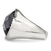 Anel de vidro cinza polido de aço inoxidável