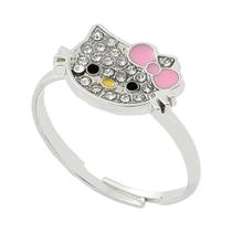 Anel De Zircônia Com Strass Sanrio Hello Kitty Para Meninas E Adolescentes, Presente Elegante E Fofo