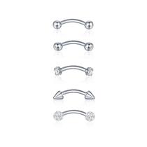 Anel de Zircônia Cúbica em Aço Inoxidável - Para Rook, Daith, Barriga, Lábio, Sobrancelha, Cartilagem e Tragus
