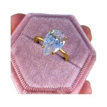 Anel De Zircônia Em Forma De Pêra De Prata Esterlina 925 Para Mulheres, 1-4 CT, Joia De Luxo Para