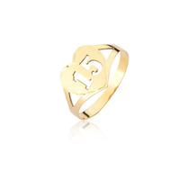 Anel DEBUTANTE 15 ANOS CORAÇÃO ouro puro AMARELO 18k GM207