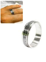 Anel Dedeira 7Mm Masculino Prateado Preto Viking Minimalista Anel Dedeira 7Mm Masculino Prateado Preto Viking Minimalista