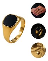 Anel Dedeira Masculina Quadrado 13mm