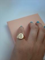 Anel Dedinho Letra C Semijoia Banhada Ouro 18k Regulável