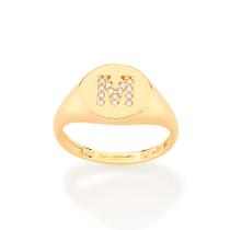 Anel dedo mindinho letra Letra m 512964 Rommanel Anel dedo mindinho letra Letra m 512964 Rommanel