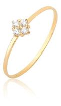 Anel Delicado Com Pedras Zircônias Em Ouro Puro 18k As502 Anel Delicado Com Pedras Zircônias Em Ouro Puro 18k As502