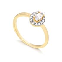 Anel Delicado Oval Com Pedras De Zircônias Cristal Folheado