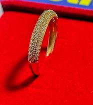 Anel Diamantes 3 mm Ouro 18 Kilates 1.90 Gramas