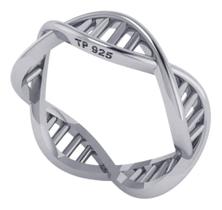 Anel Dna Genoma Biologia Pura Prata 925 - Melhor Preço