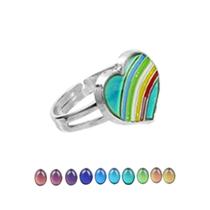 Anel Do Humor Coração Rainbow Muda De Cor Ajustável Alta Qualidade Anel Do Humor Coração Rainbow Muda De Cor Ajustável Alta Qualidade