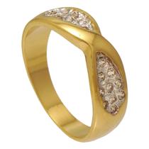 Anel do Infinito com Cravejado Softjoias Folheado em Ouro
