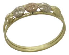 Anel Dois Aros Trabalhados Em Ouro 18k - Face Detalhada